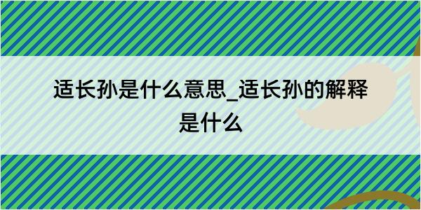 适长孙是什么意思_适长孙的解释是什么