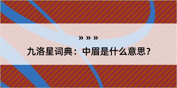 九洛星词典：中眉是什么意思？