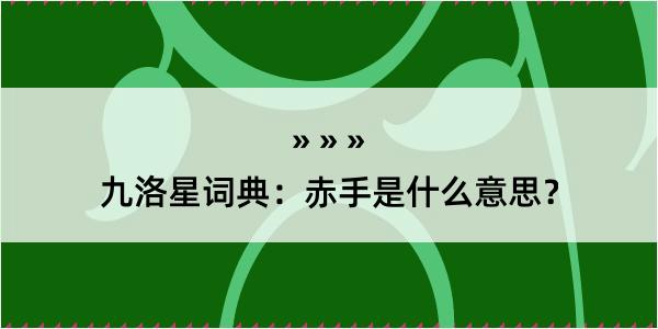 九洛星词典：赤手是什么意思？