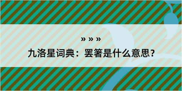九洛星词典：罢箸是什么意思？