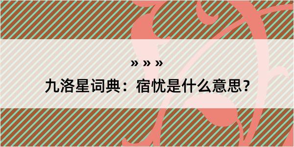 九洛星词典：宿忧是什么意思？