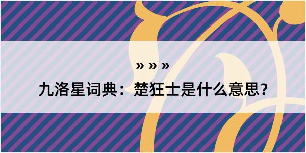 九洛星词典：楚狂士是什么意思？