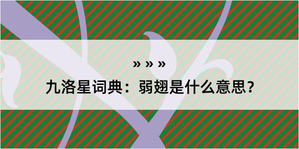 九洛星词典：弱翅是什么意思？