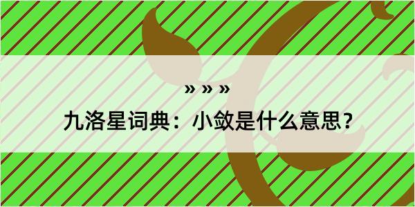 九洛星词典：小敛是什么意思？
