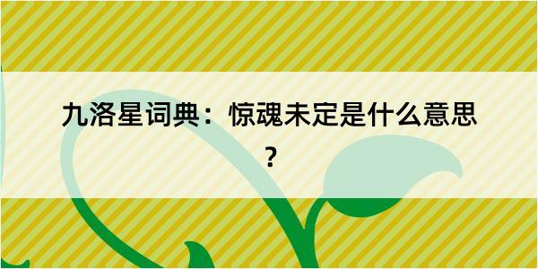 九洛星词典：惊魂未定是什么意思？