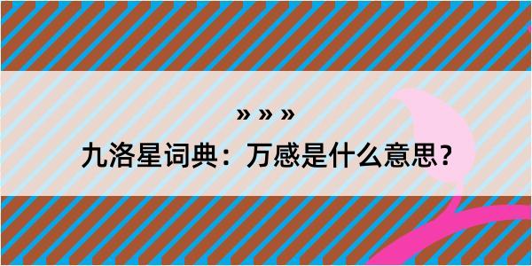 九洛星词典：万感是什么意思？