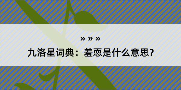 九洛星词典：羞恧是什么意思？