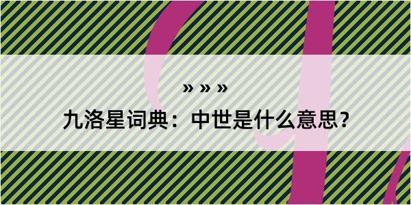 九洛星词典：中世是什么意思？
