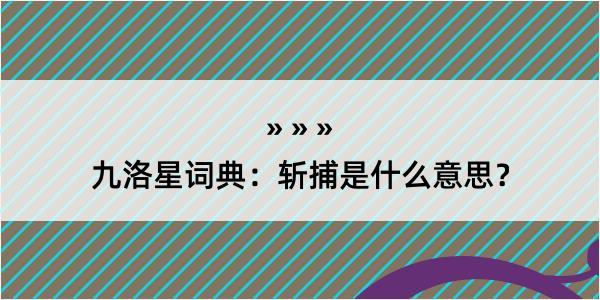 九洛星词典：斩捕是什么意思？