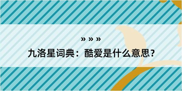 九洛星词典：酷爱是什么意思？