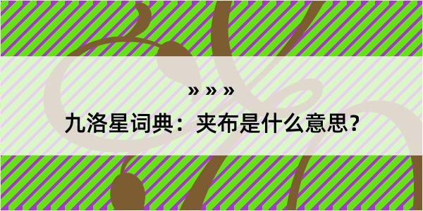 九洛星词典：夹布是什么意思？