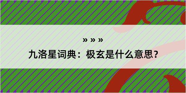 九洛星词典：极玄是什么意思？