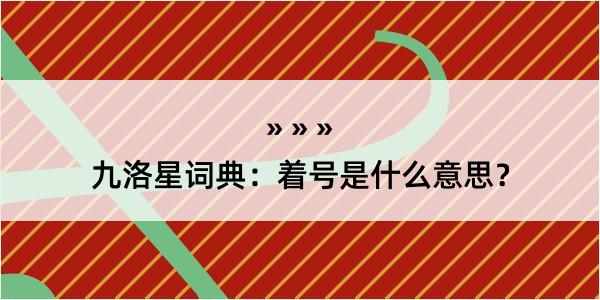 九洛星词典：着号是什么意思？