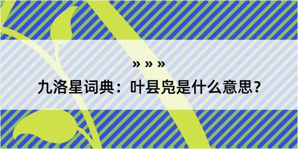 九洛星词典：叶县凫是什么意思？