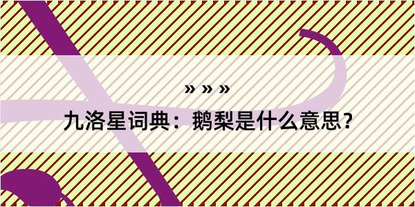 九洛星词典：鹅梨是什么意思？