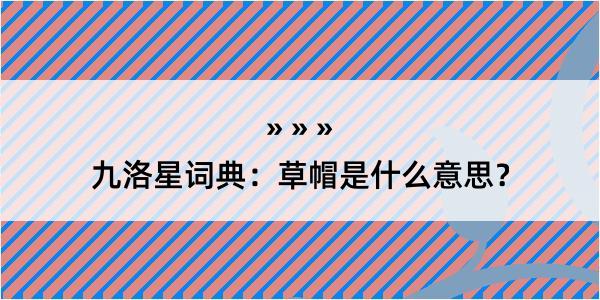 九洛星词典：草帽是什么意思？