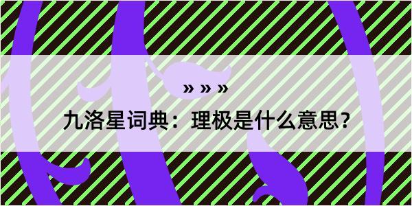 九洛星词典：理极是什么意思？