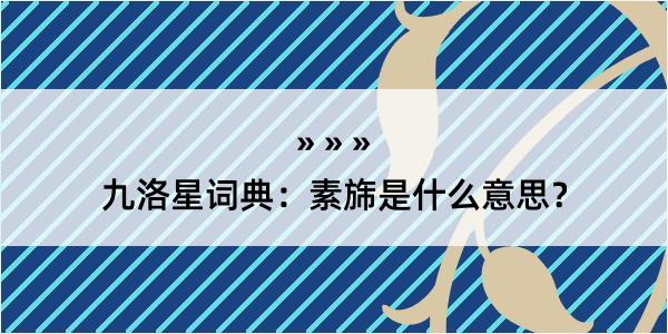 九洛星词典：素旆是什么意思？