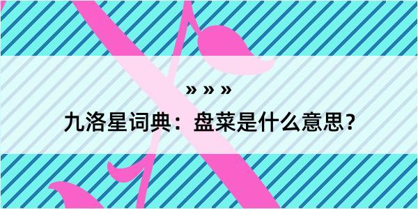 九洛星词典：盘菜是什么意思？