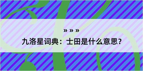 九洛星词典：士田是什么意思？